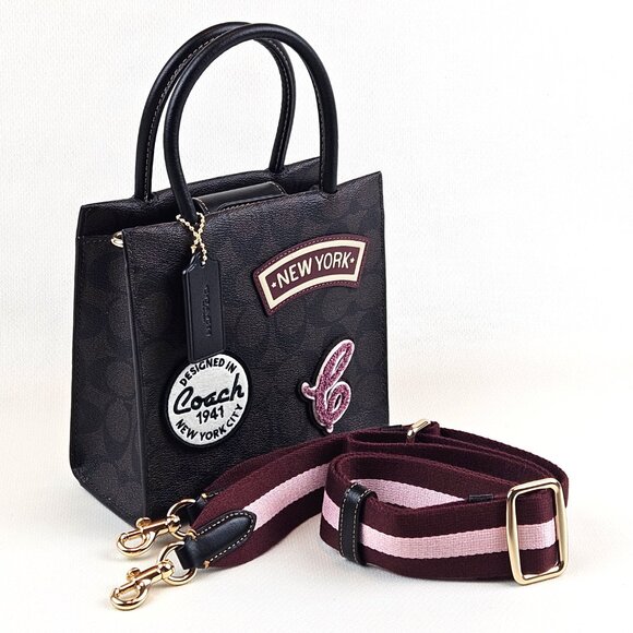 COACH Mini Cally Crossbody In Signature Canvas With Ski Patches - Picture 9 of 10